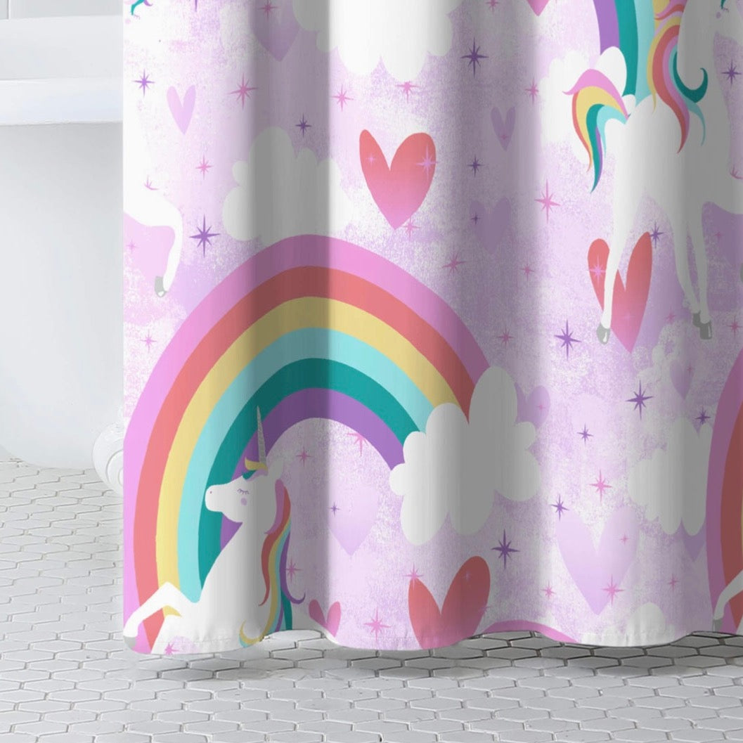 Rainbow Unicorn Shower Curtain