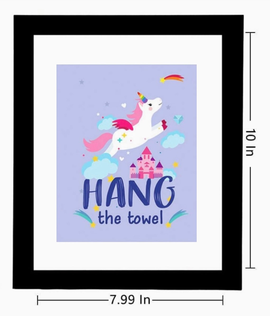 Watercolor Unicorn Bathroom Wall Art