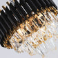 GISELLE — Black & Gold Tiered Crystal Chandelier