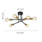 GRANT — 6 Light Sputnik Semi-Flush Mount