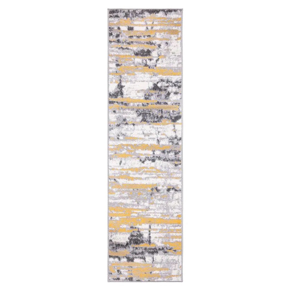 Yellow & Gray Abstract Area Rug