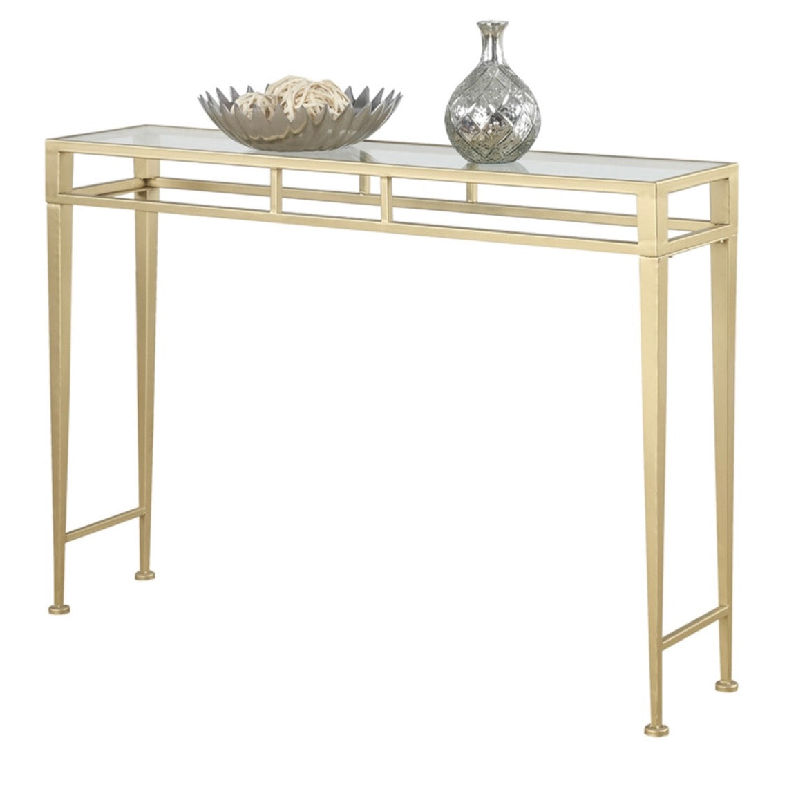 Glass Top Console Table