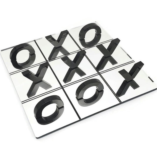 Black Acrylic Mirrored Tic-Tac-Toe