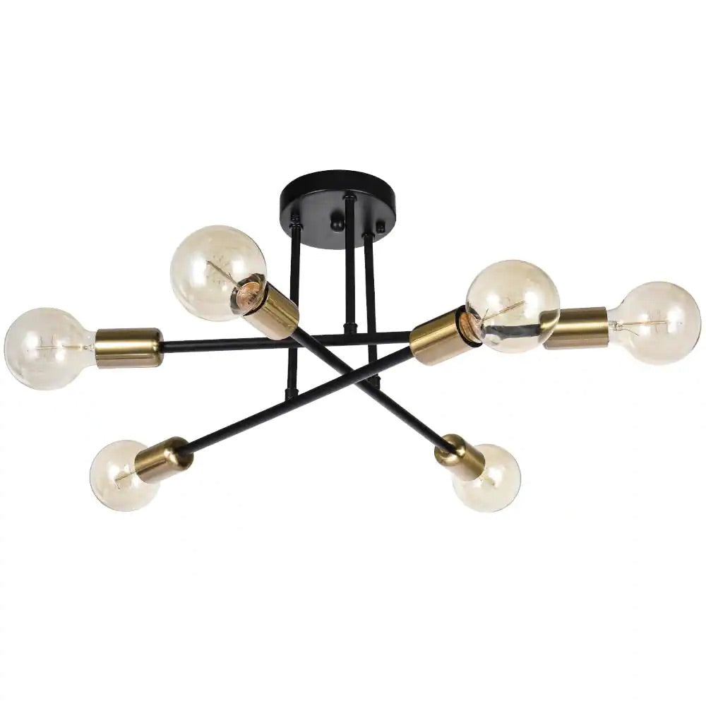 GRANT — 6 Light Sputnik Semi-Flush Mount