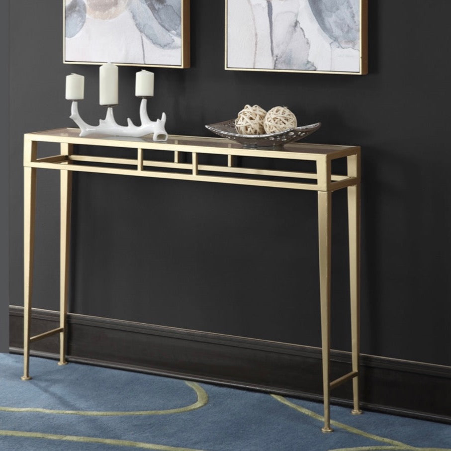 Glass Top Console Table