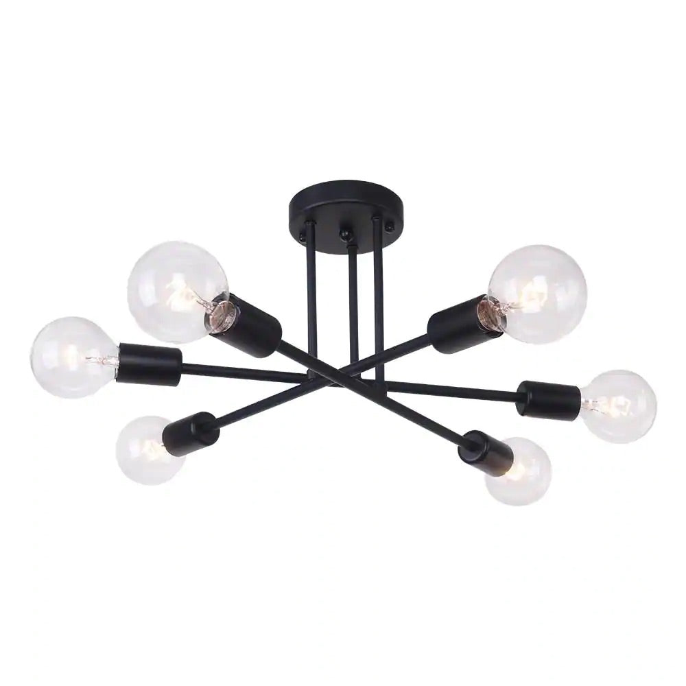 GRANT — 6 Light Sputnik Semi-Flush Mount