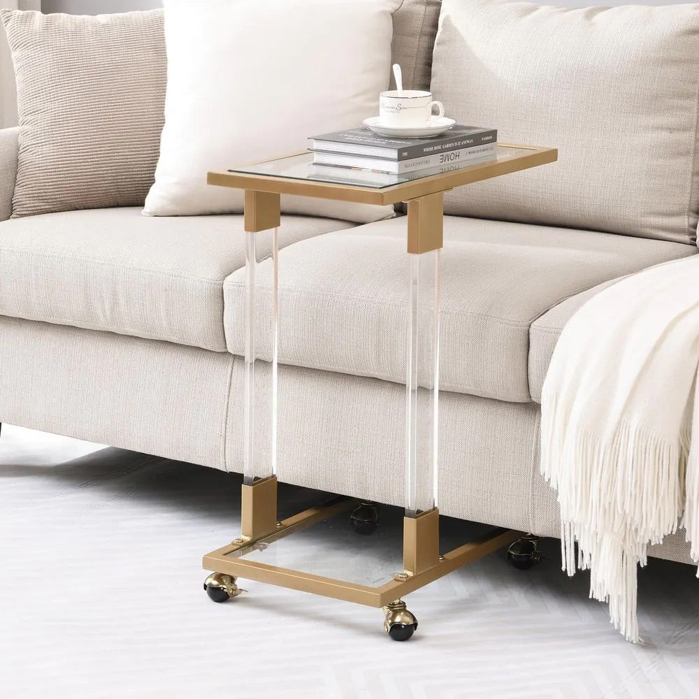 Gold & Acrylic C-Style Table