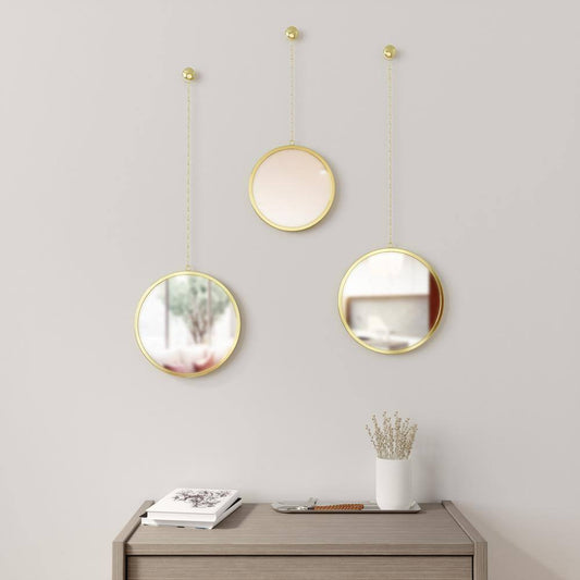 3pc Decorative Chained Mirrors - Wall Decor