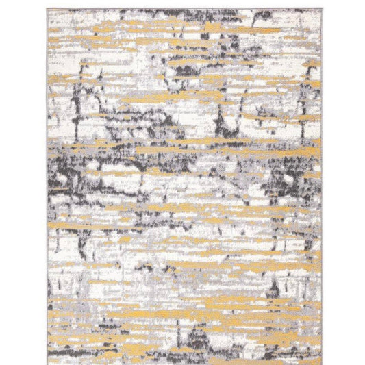 Yellow & Gray Abstract Area Rug