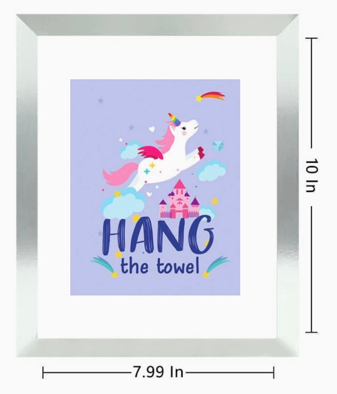 Watercolor Unicorn Bathroom Wall Art