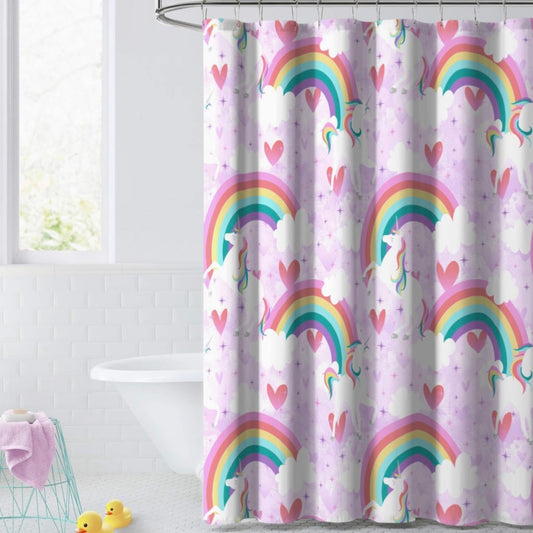 Rainbow Unicorn Shower Curtain